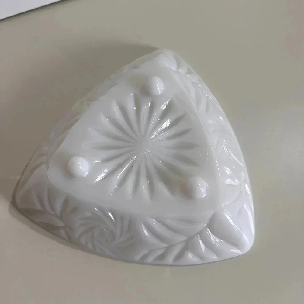 White‎ vintage milk glass Triangular Bowl tray